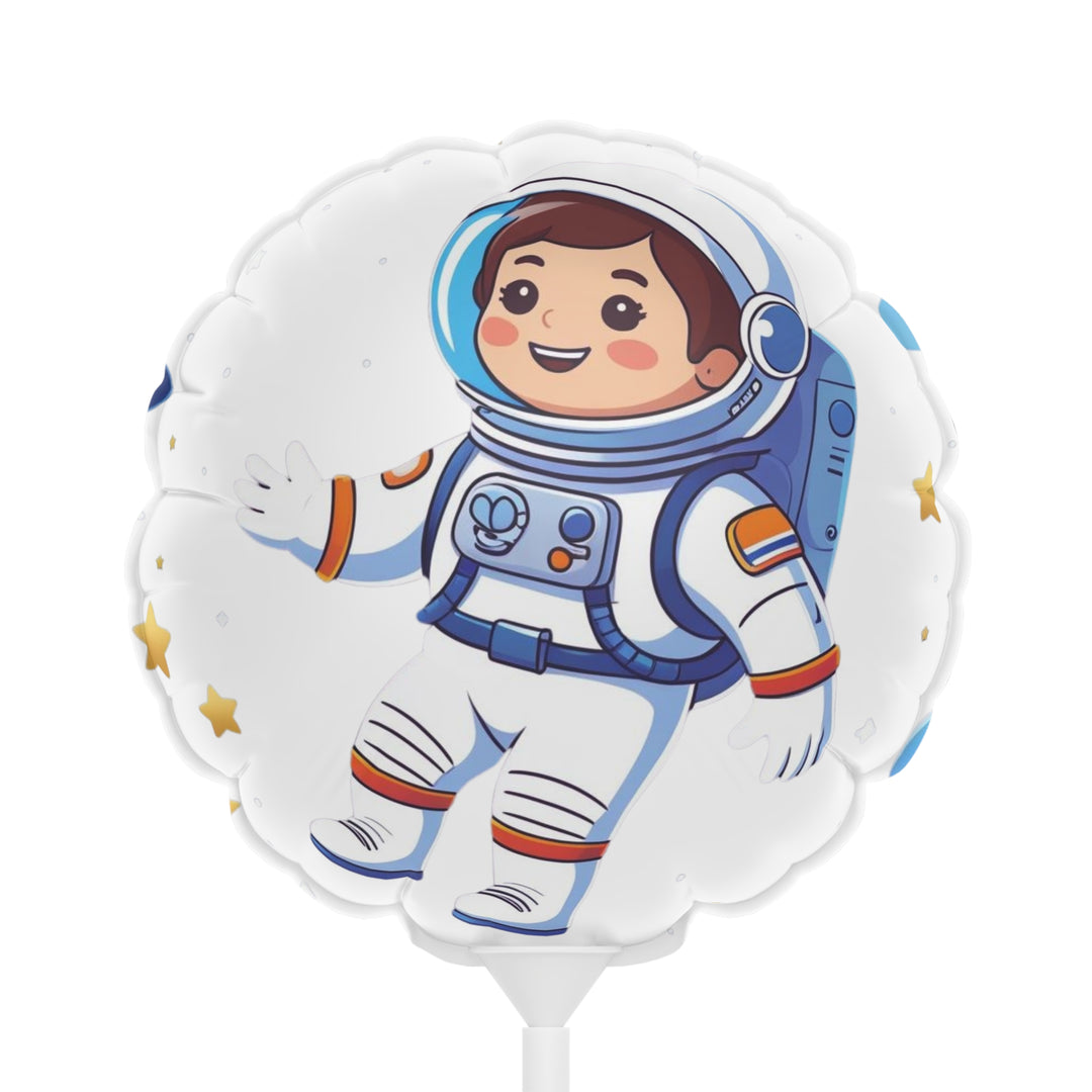 Personalized 6” Space-Themed Balloons – Heart & Round, Astronaut Design