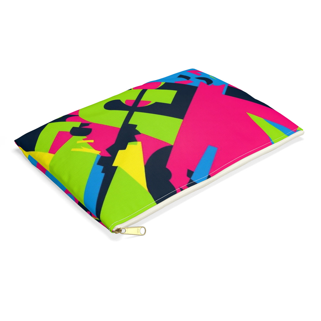Vibrant Neon Geometric Accessory Pouch – Trendy, Versatile Organizer Bag