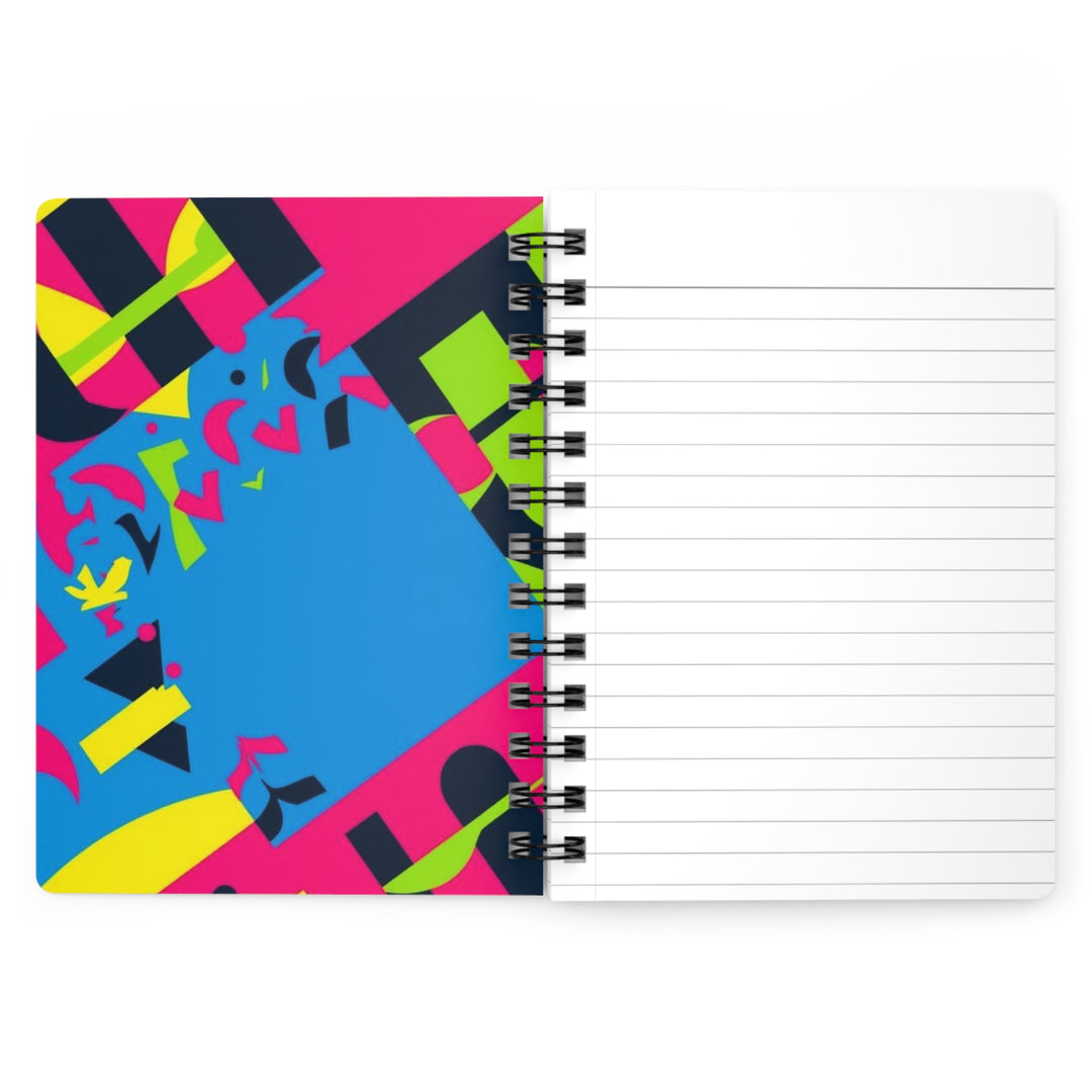 Bold Neon Geometric Spiral Journal – Customizable, Durable, Trendy Notebook