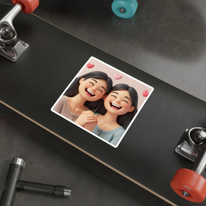 Custom 3D Cartoon Die-Cut Stickers – Cute Friendship & Joyful Vibes