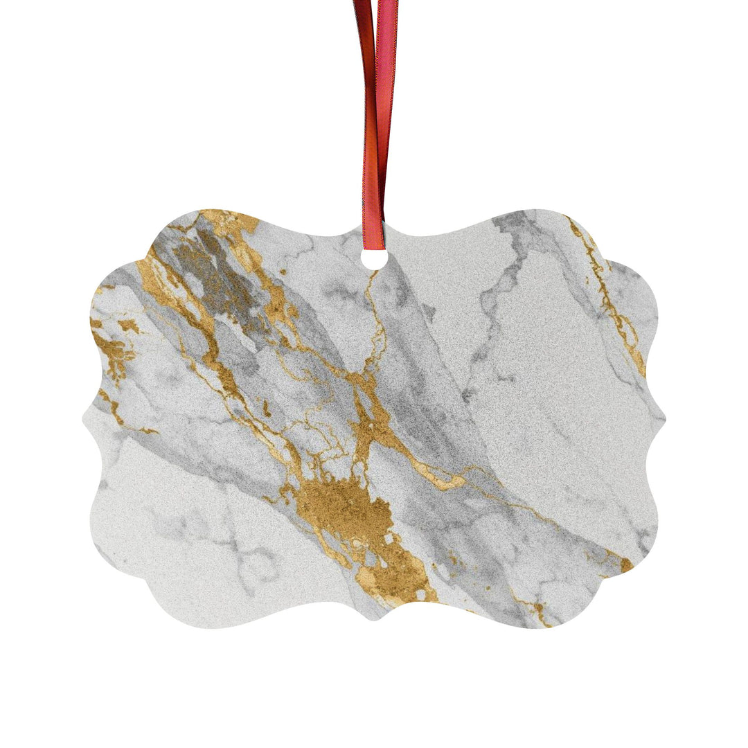 Personalized Marble & Gold Aluminum Ornaments – Elegant, Custom Gifts (1-20pc)