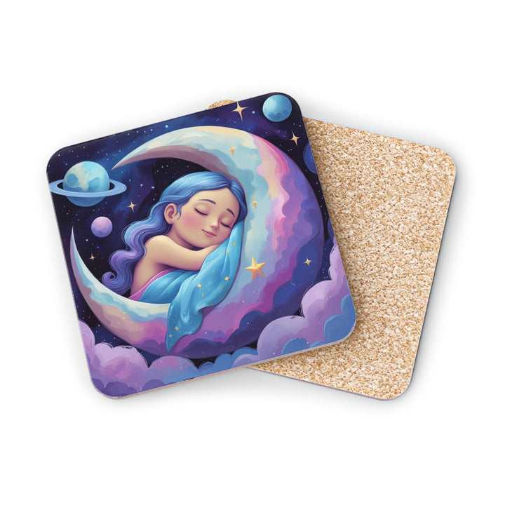 Dreamy Celestial Girl & Moon Coasters – Stylish, Durable, Unique Decor