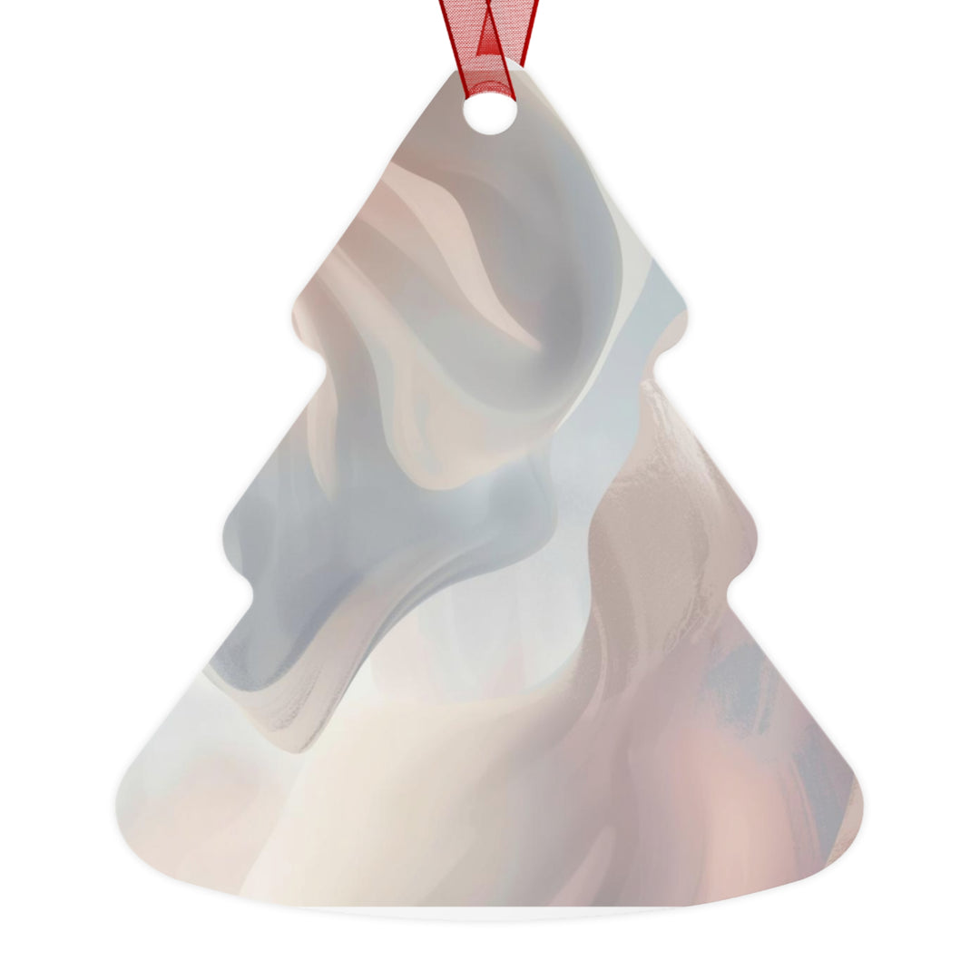 Dreamy Pastel Abstract Metal Ornaments – Custom, Elegant Holiday Decor