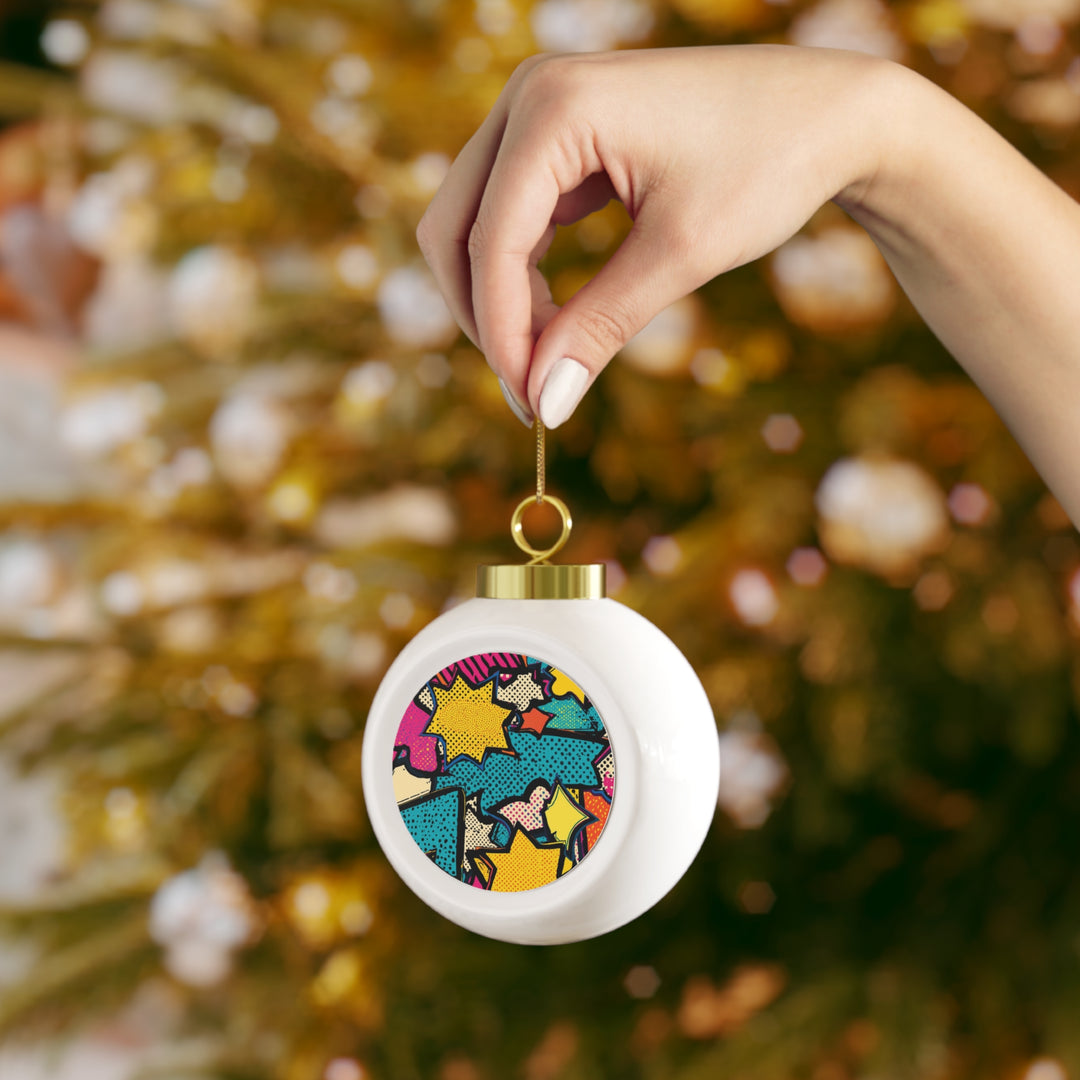 Personalized Pop Art Holiday Ornament – Vibrant Retro Comic Christmas Decor