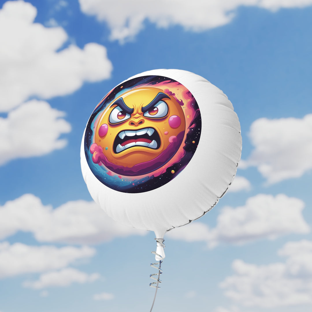 Custom Space-Themed Mylar Helium Balloon – Bold Angry Sun Party Decor