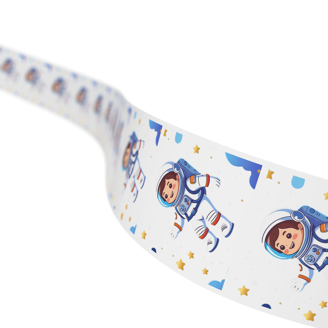 Playful Space Astronaut Square Sticker Label Rolls – Custom, Durable & Fun