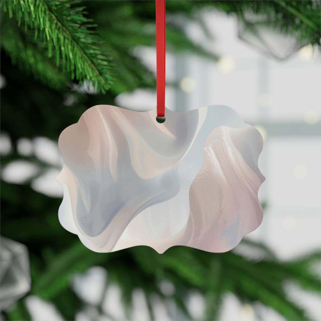Double-Sided Metal Ornament – Blush Pastel Abstract Plaque Decor Gift