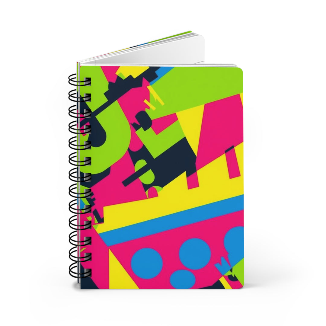 Bold Neon Geometric Spiral Journal – Customizable, Durable, Trendy Notebook
