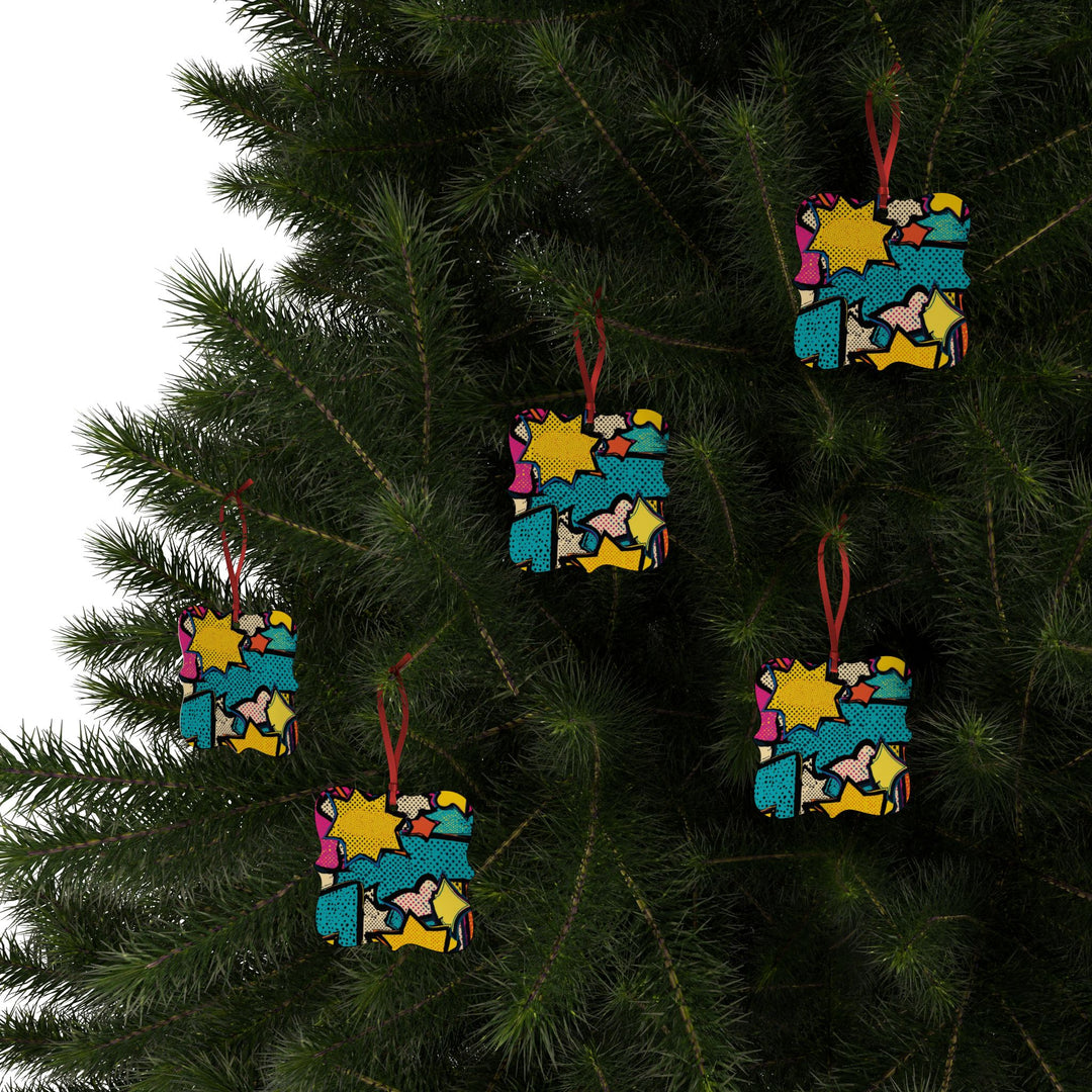 Pop Art Aluminum Ornaments – Vibrant Comic Book Decor, Customizable Sets