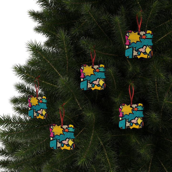 Pop Art Aluminum Ornaments – Vibrant Comic Book Decor, Customizable Sets