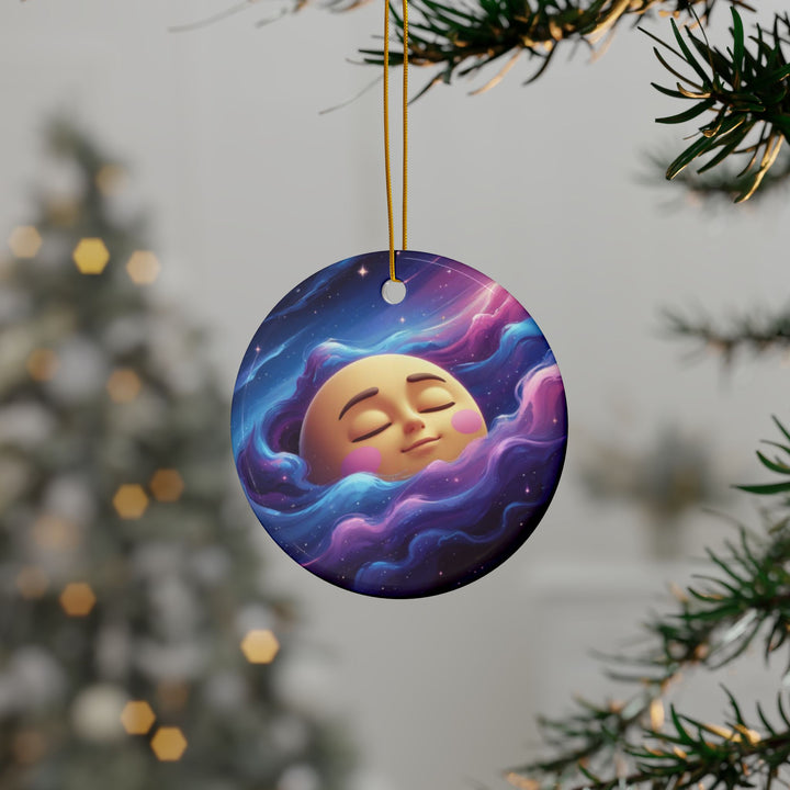 Dreamy Galaxy Double-Sided Ceramic Ornaments – Custom Sets, Whimsical Moon