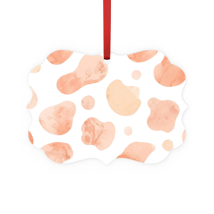 Double-Sided Metal Ornament – Abstract Blush Peach Watercolor Plaque
