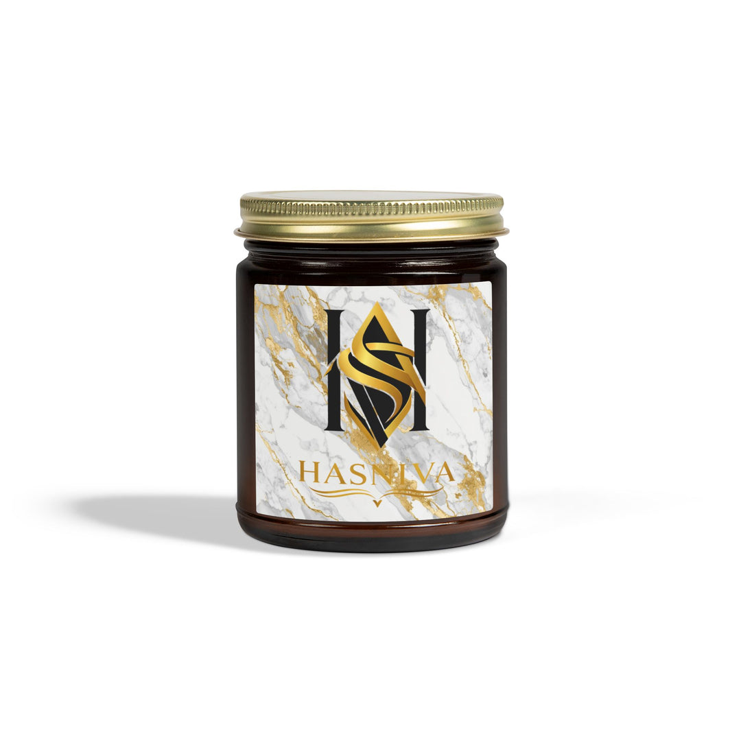 Hand-Poured Coconut Apricot Scented Candle – Marble & Gold Luxe | 4oz/9oz