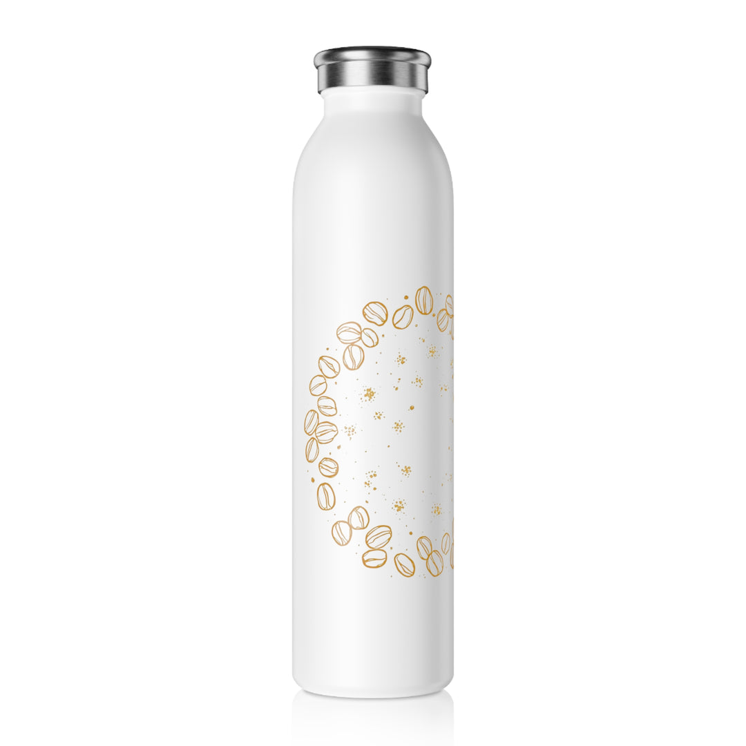 Slim Personalized Water Bottle – Coffee Bean Chic, 20oz, Eco-Friendly Flask