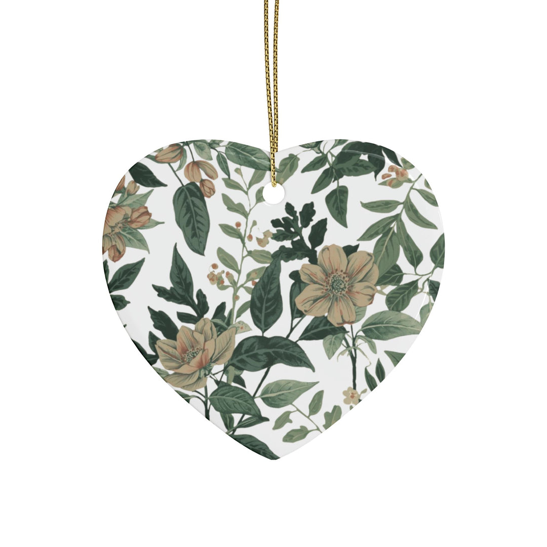 Personalized Ceramic Ornaments – Vintage Floral, Custom Shapes, Gift Sets