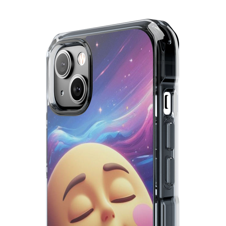 MagSafe Magnetic Clear Impact Case – Dreamy Galaxy Moon Design for iPhone