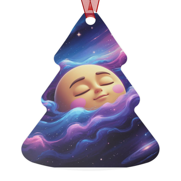 Galaxy Moon Metal Ornament – Custom Holiday Décor, Whimsical Starry Design