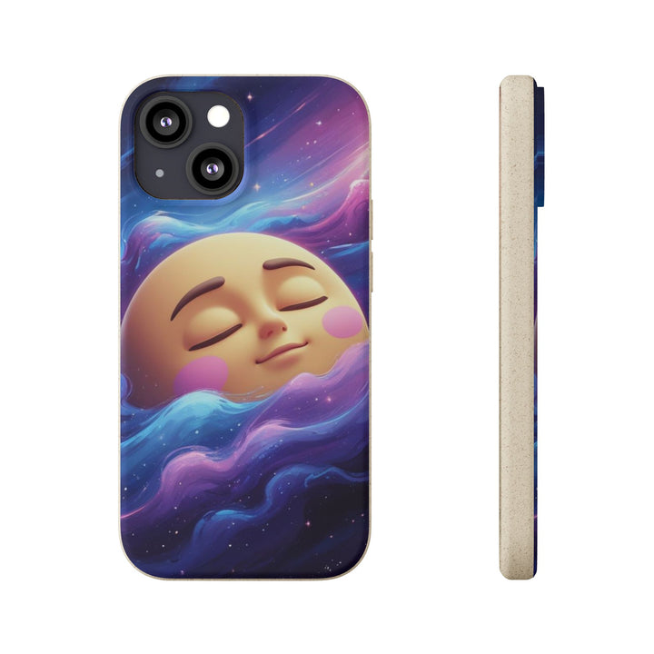 Dreamy Galaxy Biodegradable Phone Case – Eco-Friendly, Cute Moon Design