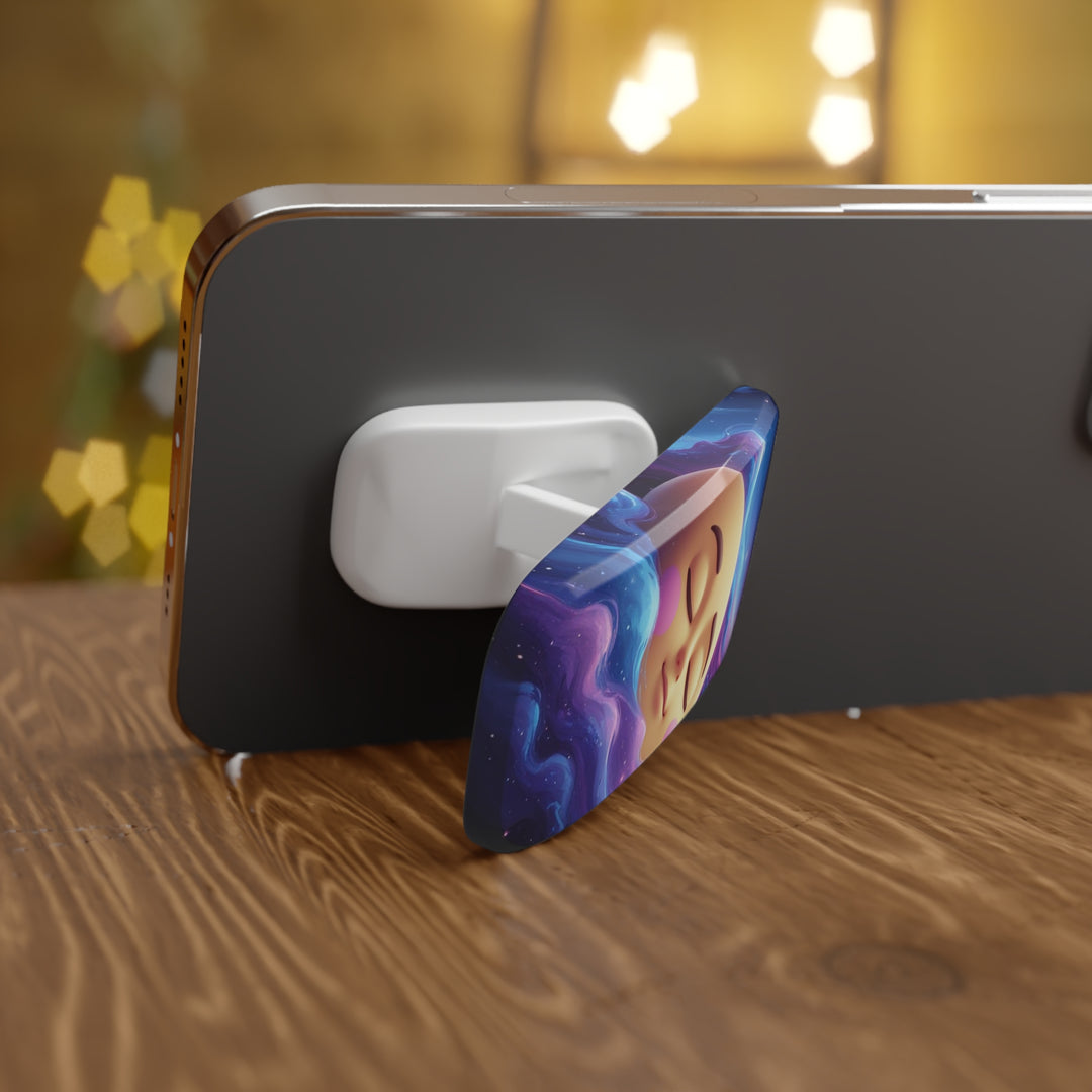 Phone Click-On Grip – Dreamy Galaxy Moon | Secure, Stylish Phone Holder