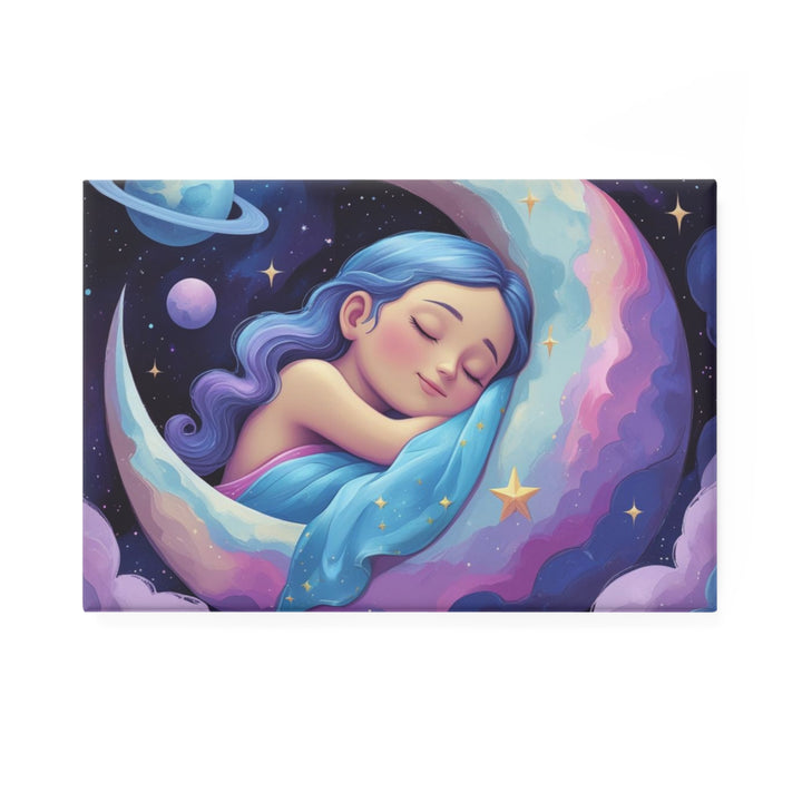 Dreamy Moon Girl Rectangle Button Magnet – Cute Celestial Decor (1/10 pcs)