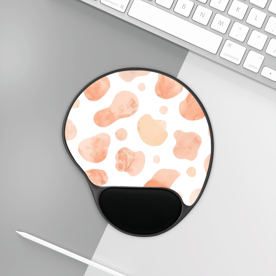 Ergonomic Memory Foam Mouse Pad with Wrist Rest – Abstract Blush Art