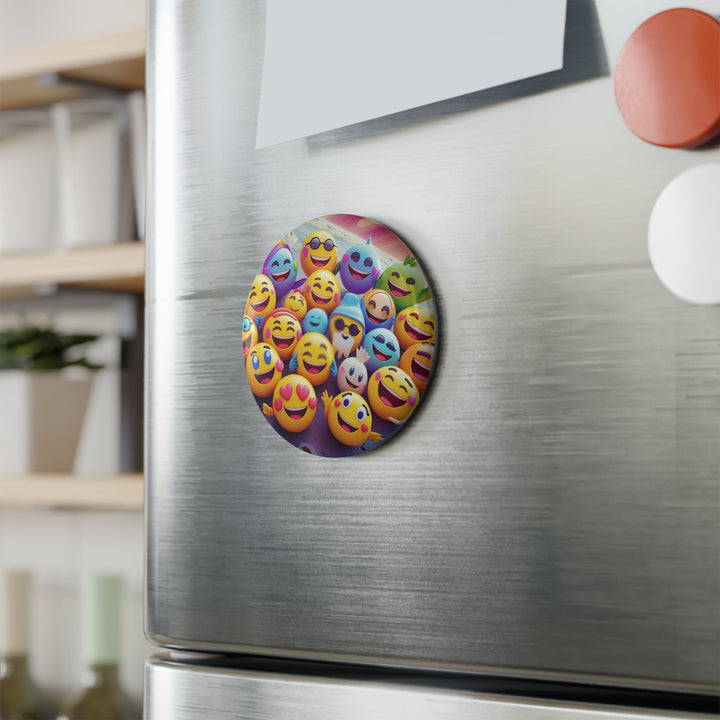 Custom Emoji Alien Round Button Magnet – Fun Fridge Decor (1/10 Pack)