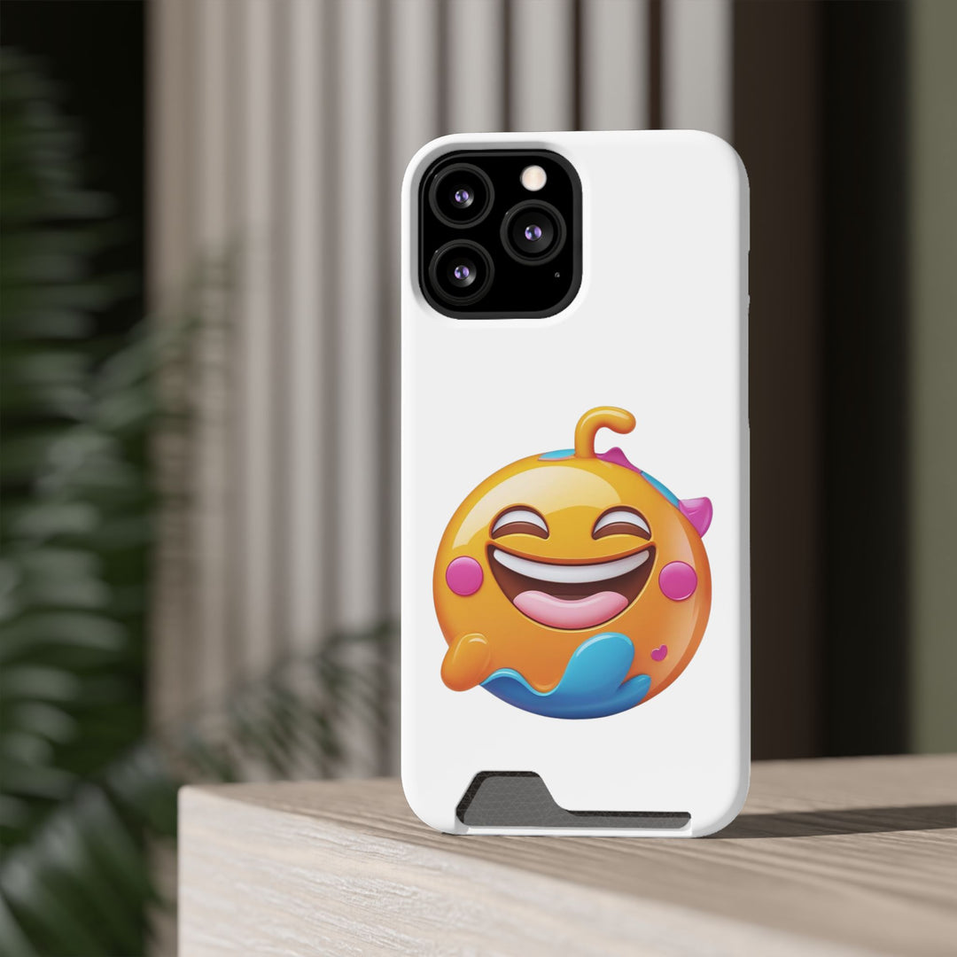 Emoji Smiley Card Holder Phone Case – Fun, Slim & MagSafe Compatible