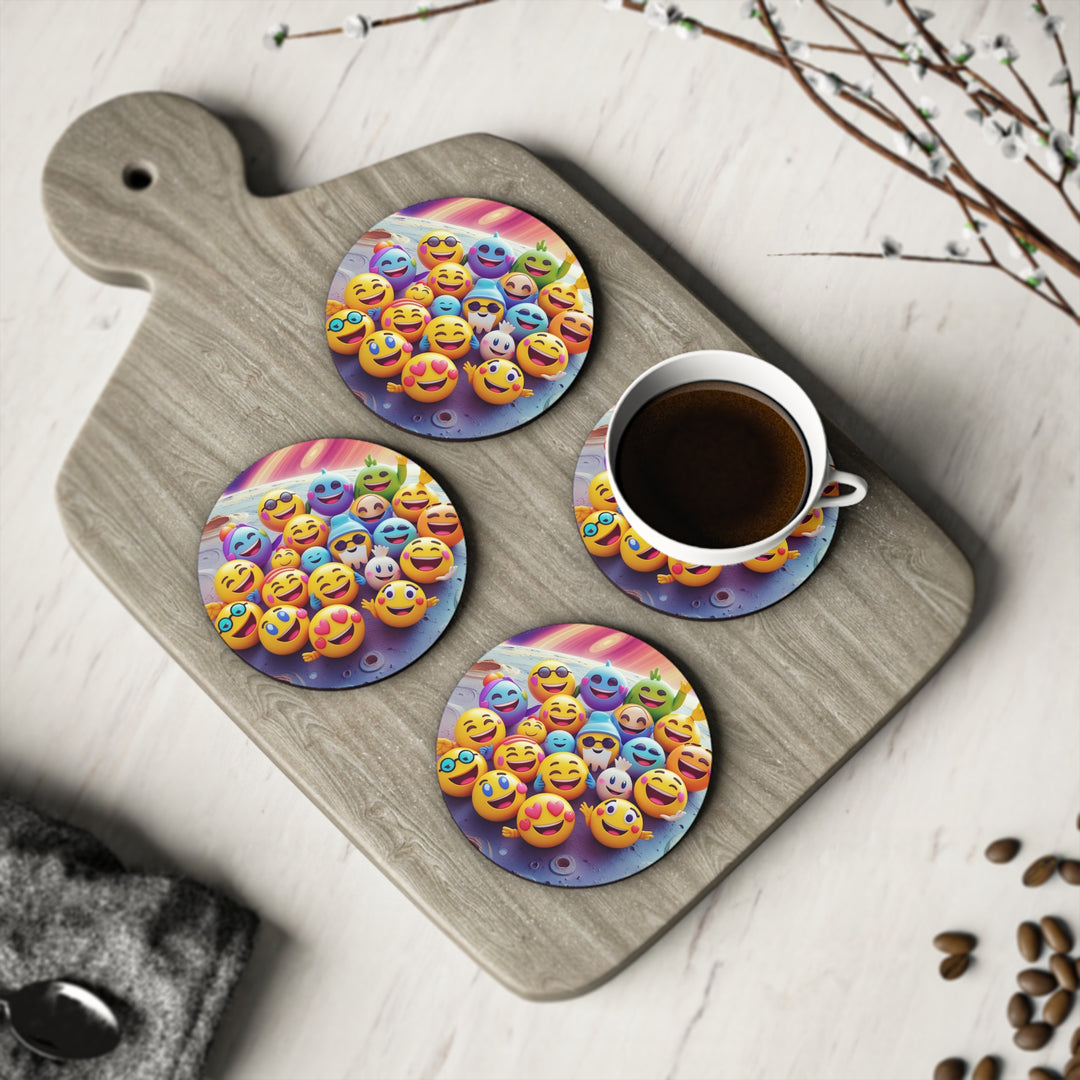 Cosmic Emoji Fun Coasters – Vibrant, Durable Drink Mats for Stylish Decor