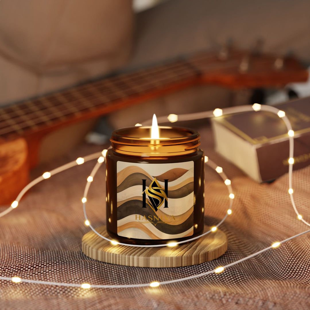 Amber Jar Soy Candle – Earthy Wave | Hand-Poured, Luxe Scents, 2 Sizes
