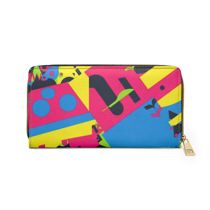 Personalized Neon Geometric Zipper Wallet – Sleek, Trendy & Secure