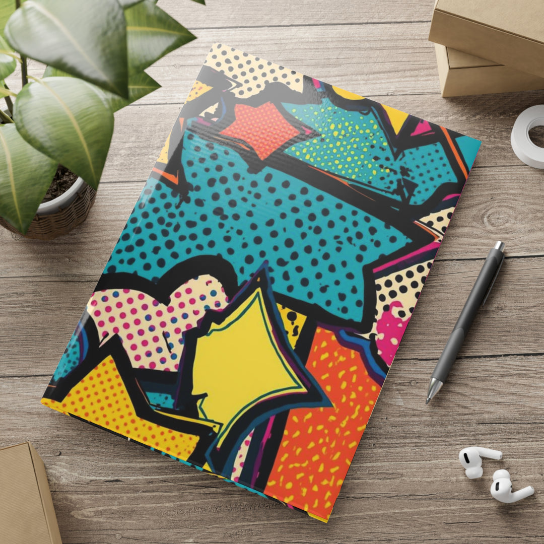 Hardcover Puffy Notebook – Retro Pop Art Comic Design, Customizable, 3 Sizes