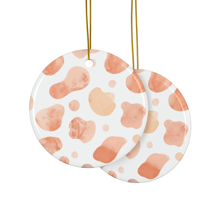 Custom Double-Sided Ceramic Ornaments – Modern Watercolor Abstract Print