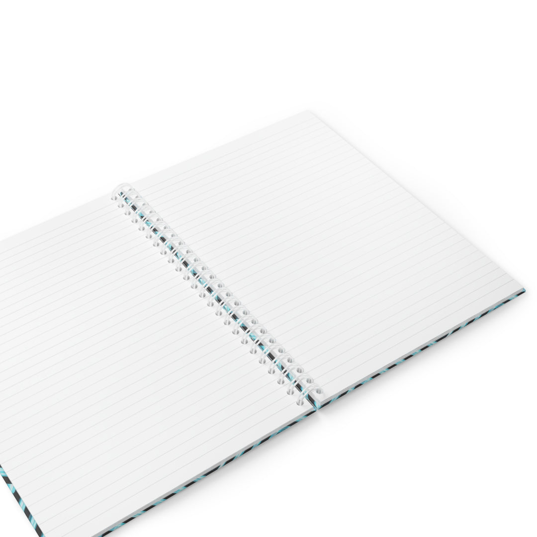 Customizable Spiral Notebook – Modern Geometric Aqua Grid, Stylish & Trendy