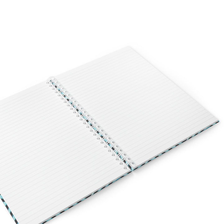 Customizable Spiral Notebook – Modern Geometric Aqua Grid, Stylish & Trendy