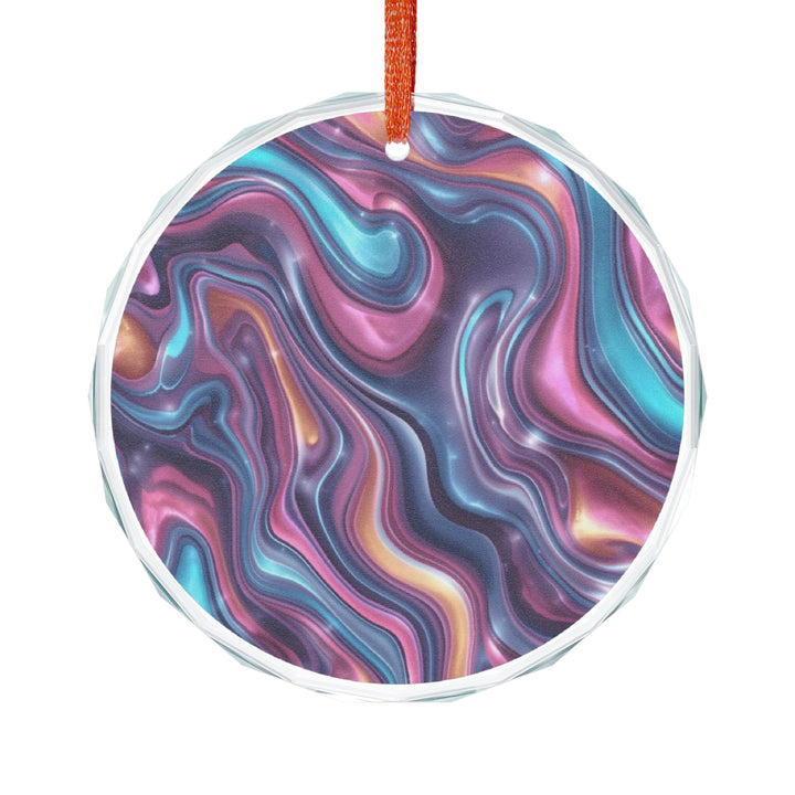 Radiant Crystal Glass Ornament – Iridescent Swirl Modern Decor Gift