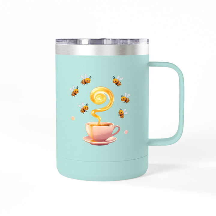 Warm Pastel Bees & Honey 15oz Coffee Mug Tumbler – Cute Travel Cup
