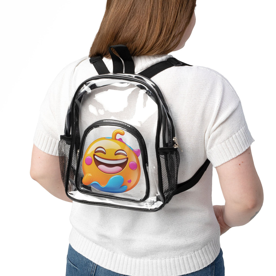 Clear Stadium Backpack – Trendy Emoji Design, Stadium Approved & Waterproof