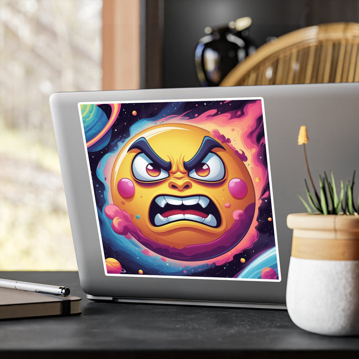 Cosmic Cartoon Sun Vinyl Kiss-Cut Sticker – Bold, Fun, Custom & Weatherproof