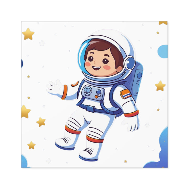 Custom Space Astronaut Square Sticker – Cute Kid-Friendly Vinyl (Indoor/Outdoor)