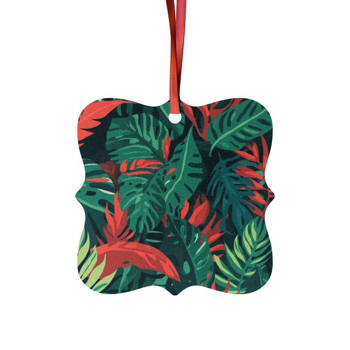 Personalized Aluminum Ornaments – Tropical Leaf Design, Custom Sets, Gift-Ready