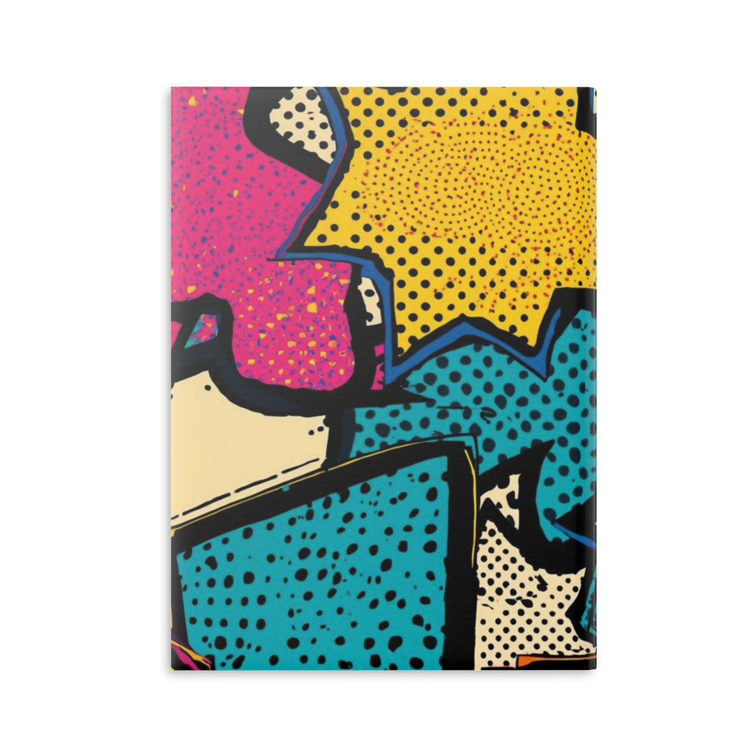 Hardcover Puffy Notebook – Retro Pop Art Comic Design, Customizable, 3 Sizes