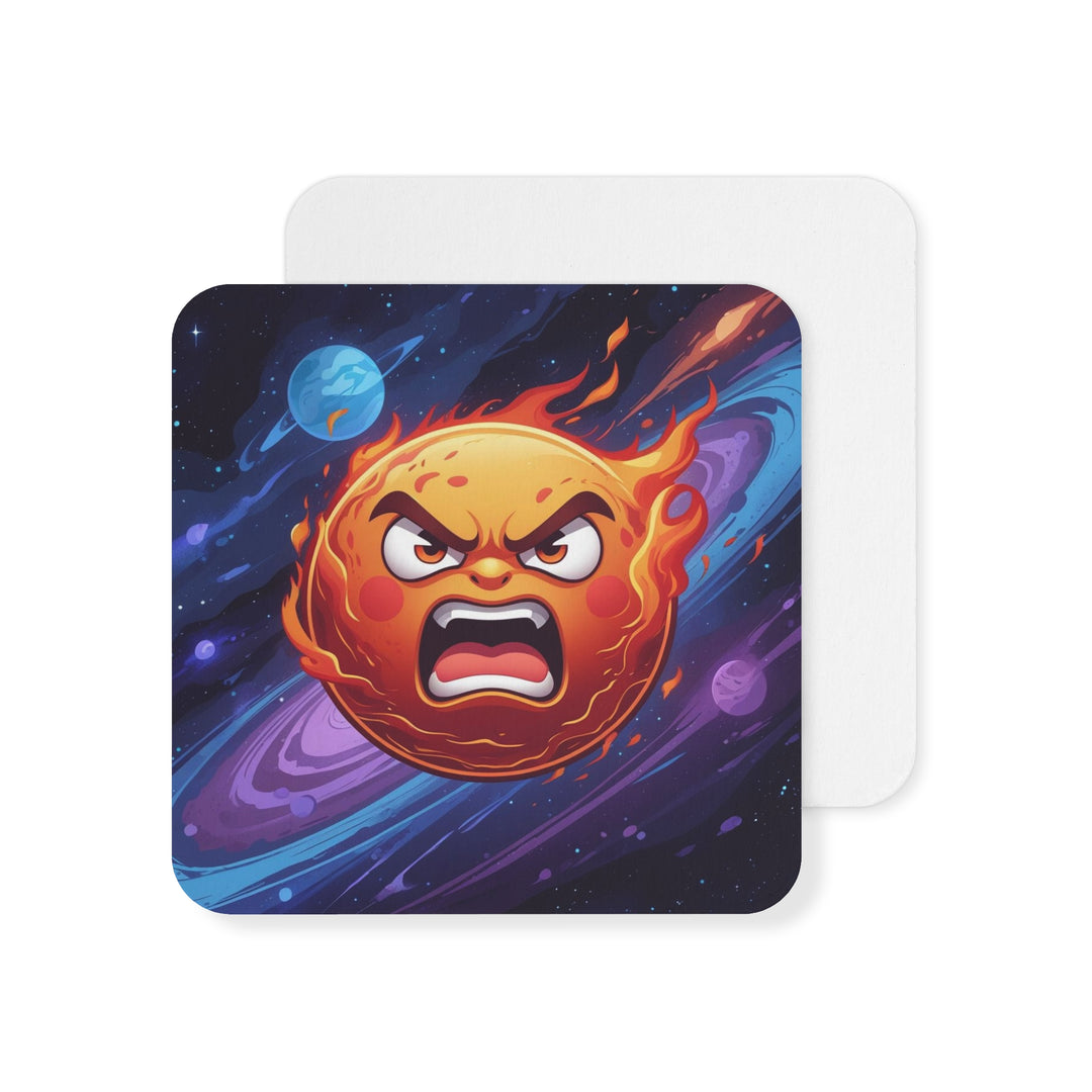 Angry Sun Cosmic Square Coasters 50/100pk – Bold, Fun & Modern Table Saver
