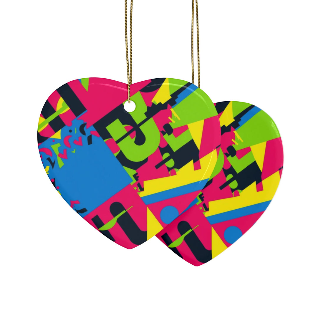 Custom Neon Abstract Ceramic Ornaments – Bold Geometric Decor (1-20pcs)