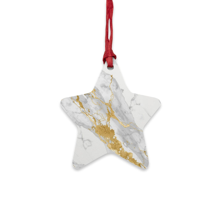Handcrafted Wooden Ornaments – Marble & Gold Luxe, Rustic Chic Decor