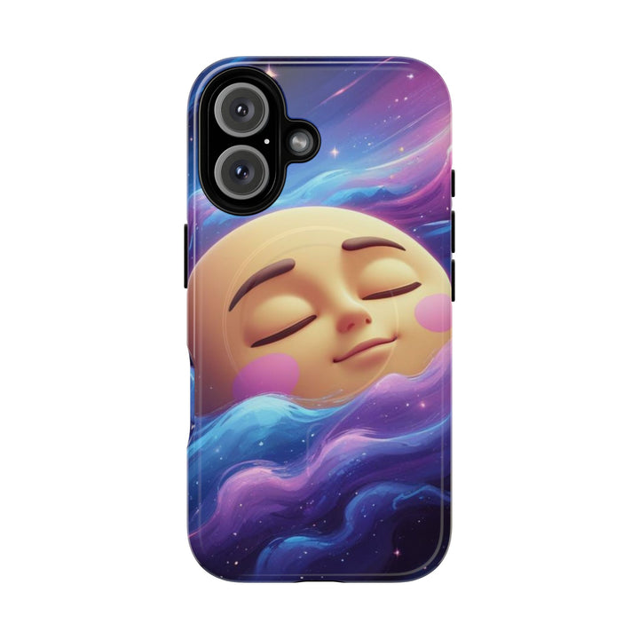 Tough Magnetic Galaxy Case – MagSafe Dual Layer, Cute Moon & Cosmic Vibes