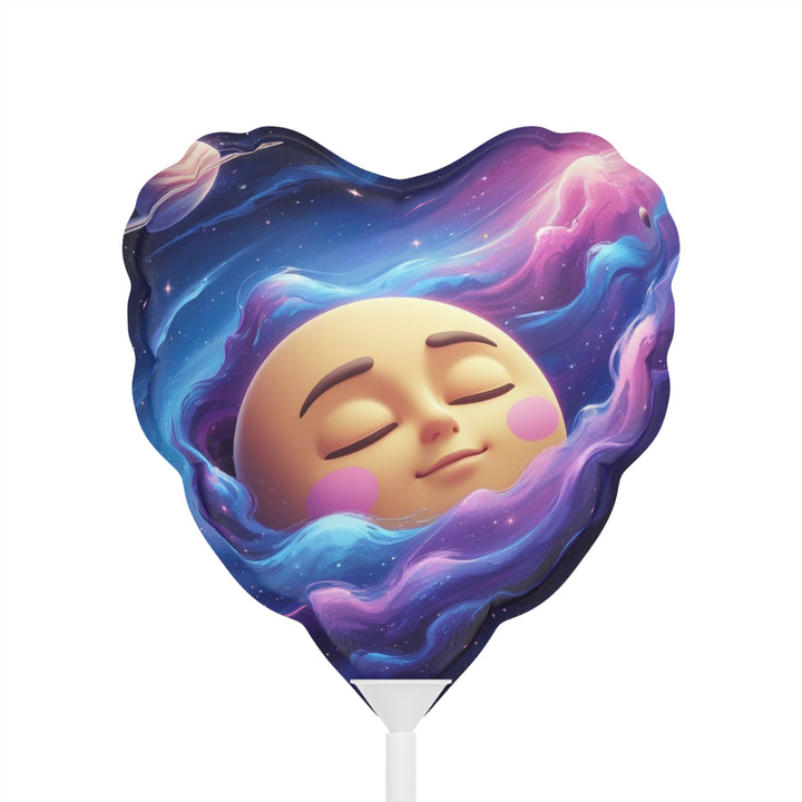 Personalized 6” Heart & Round Balloons – Cute Galaxy Moon Party Decor