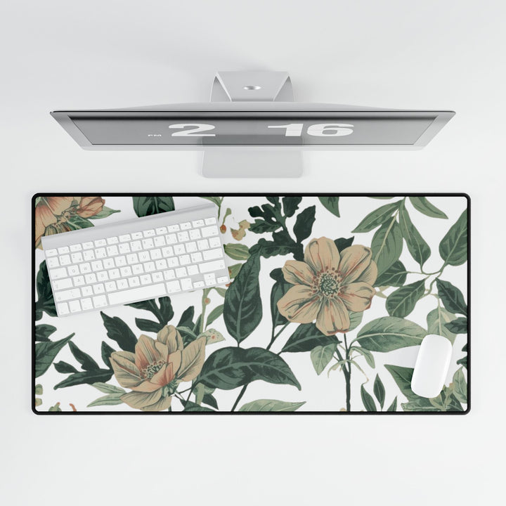 Vintage Floral Desk Mat – Premium, Waterproof, Anti-Fray Workspace Pad