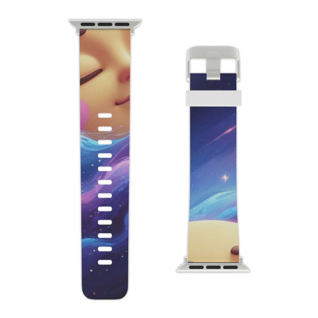 Galaxy Moon Apple Watch Band – Cute Space-Themed, Custom, Sweat-Proof Strap