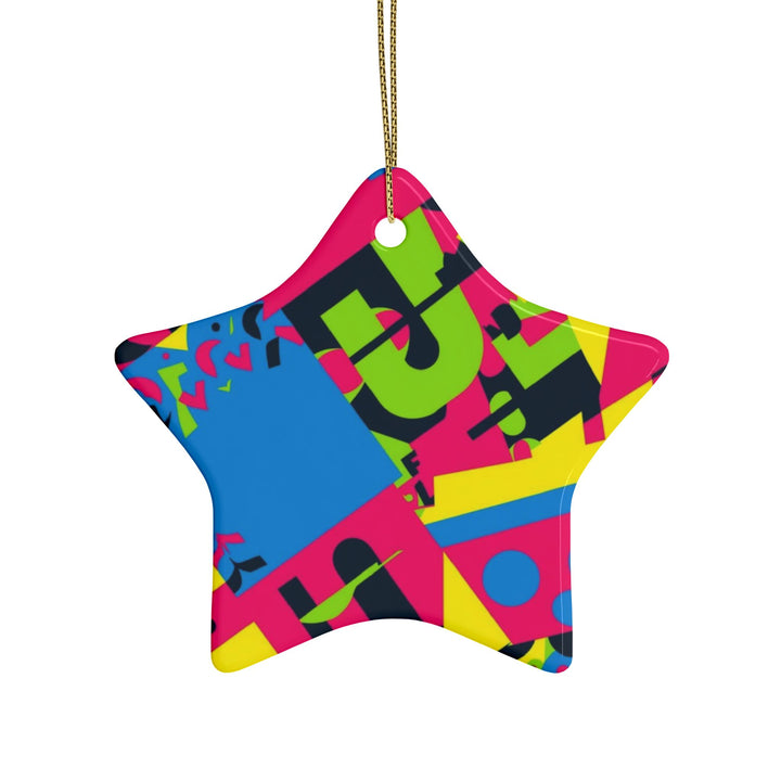 Custom Neon Abstract Ceramic Ornaments – Bold Geometric Decor (1-20pcs)