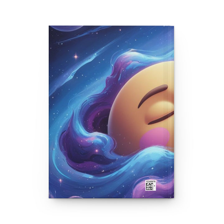 Galaxy Dreams Matte Hardcover Journal – Whimsical Moon & Stars Notebook